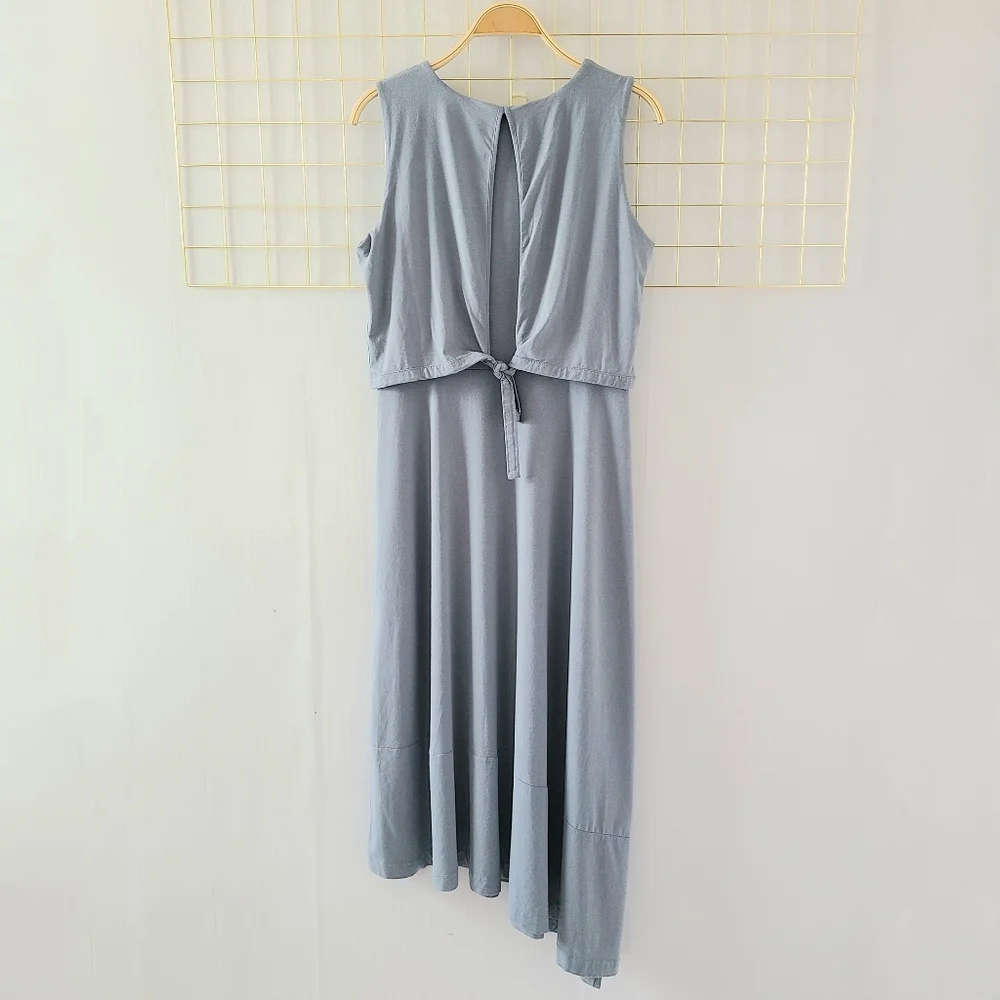 Cuyana Asymmetrical Blue Overlay Dress - Picture 4 of 12